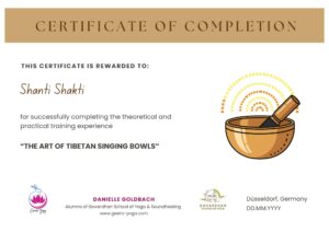 The Art of Tibetan Bowls Certificate Yoga and Soundhealing Geeta Yoga